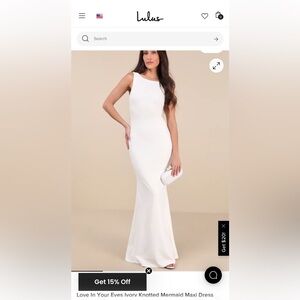 Love In Your Eyes ivory knotted mermaid Maxi Dress